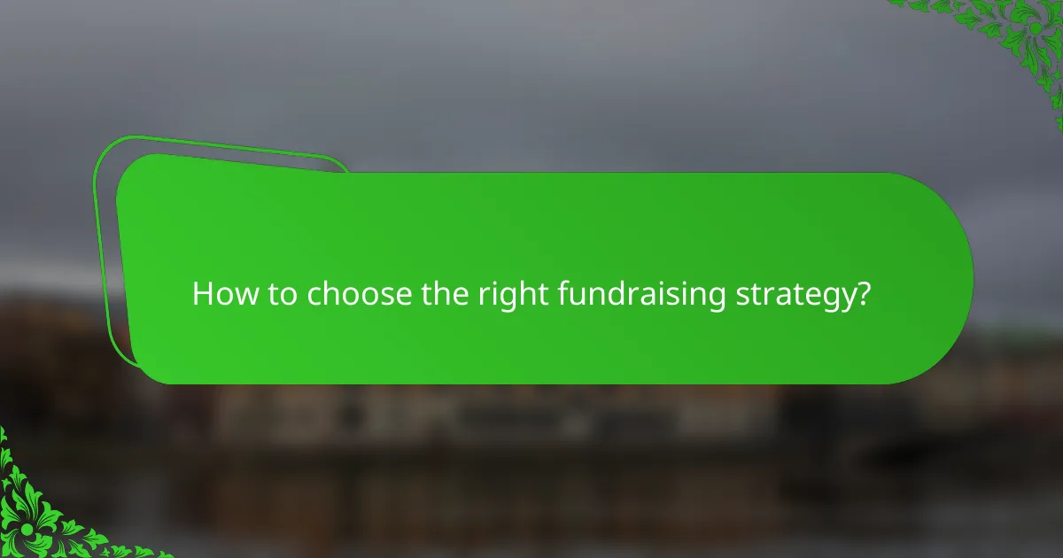 How to choose the right fundraising strategy?