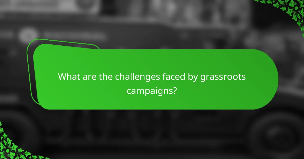 What are the challenges faced by grassroots campaigns?