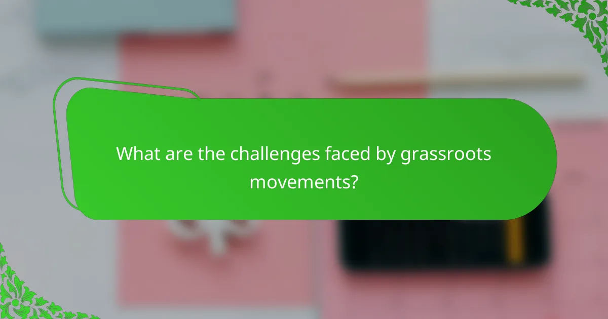 What are the challenges faced by grassroots movements?