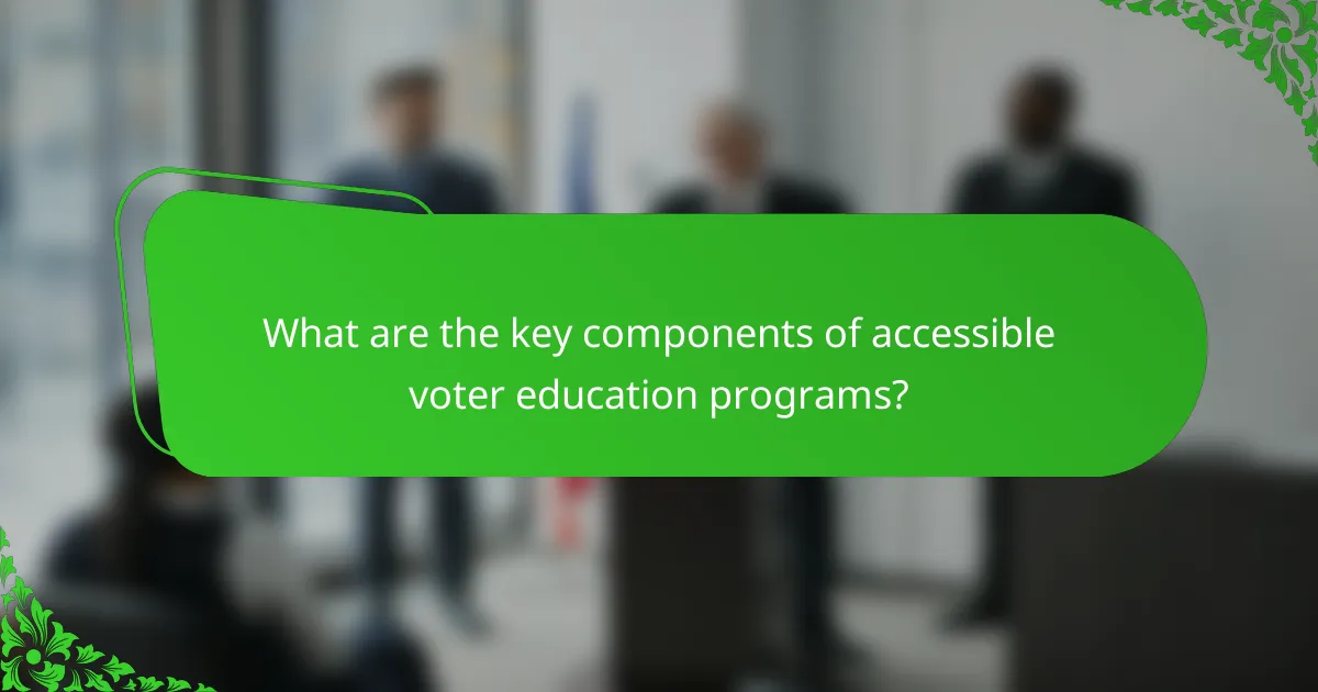 What are the key components of accessible voter education programs?