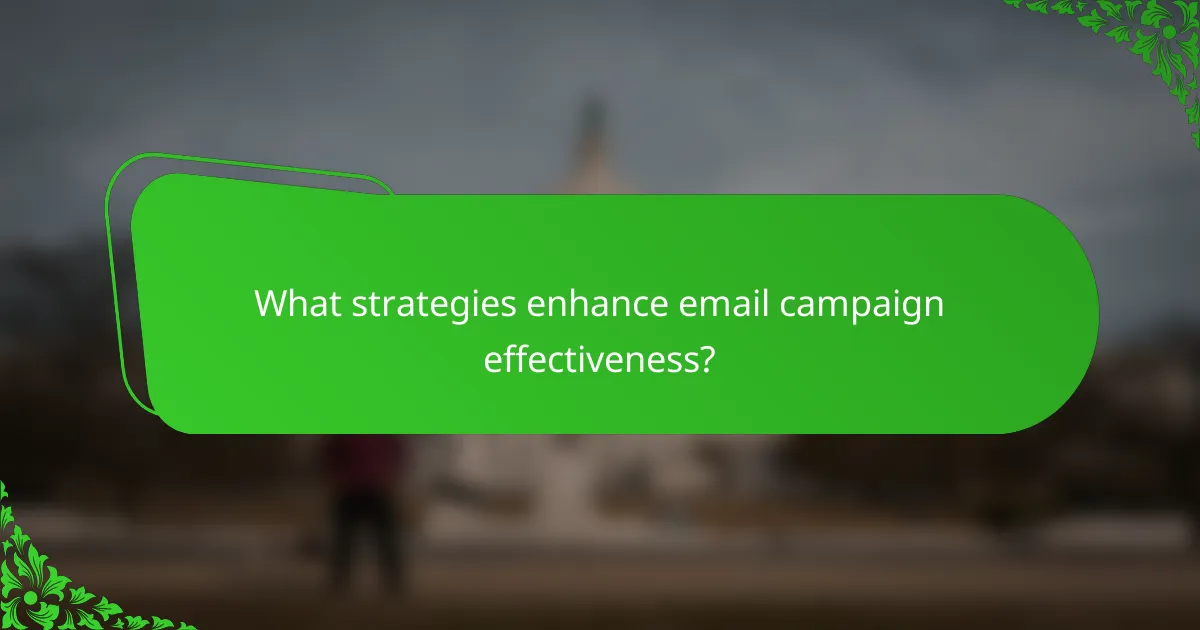 What strategies enhance email campaign effectiveness?