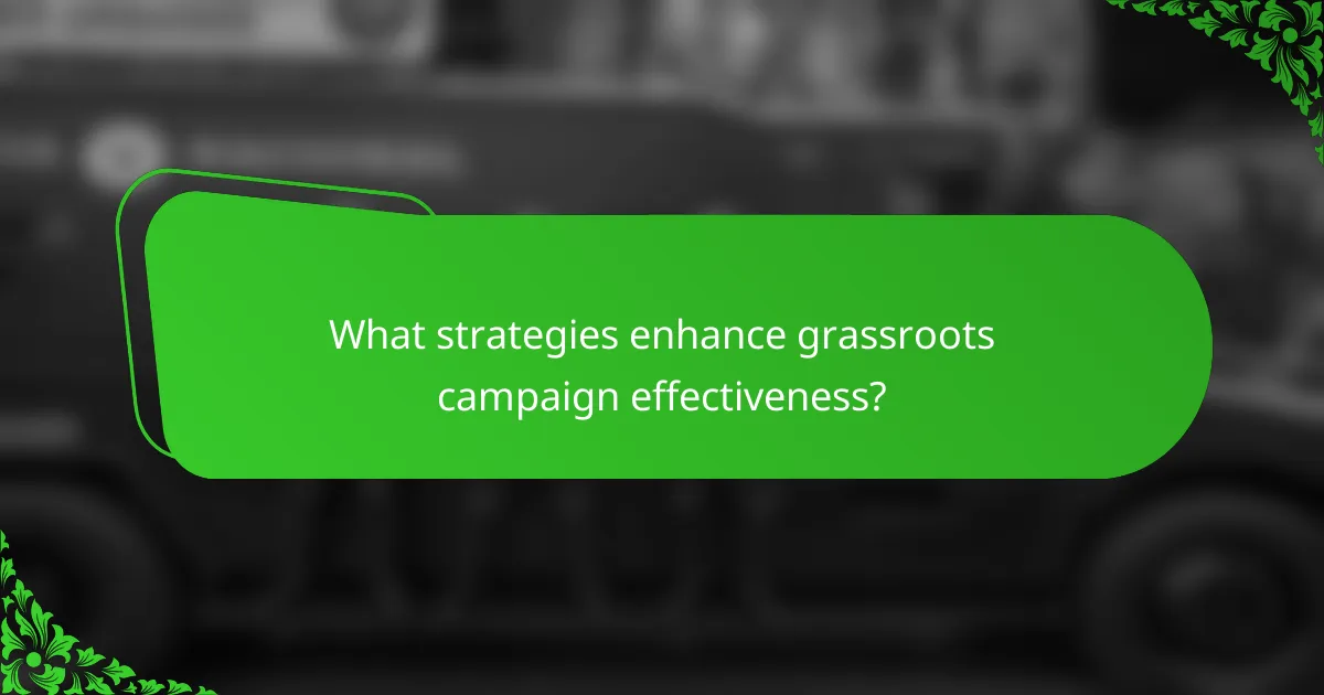 What strategies enhance grassroots campaign effectiveness?